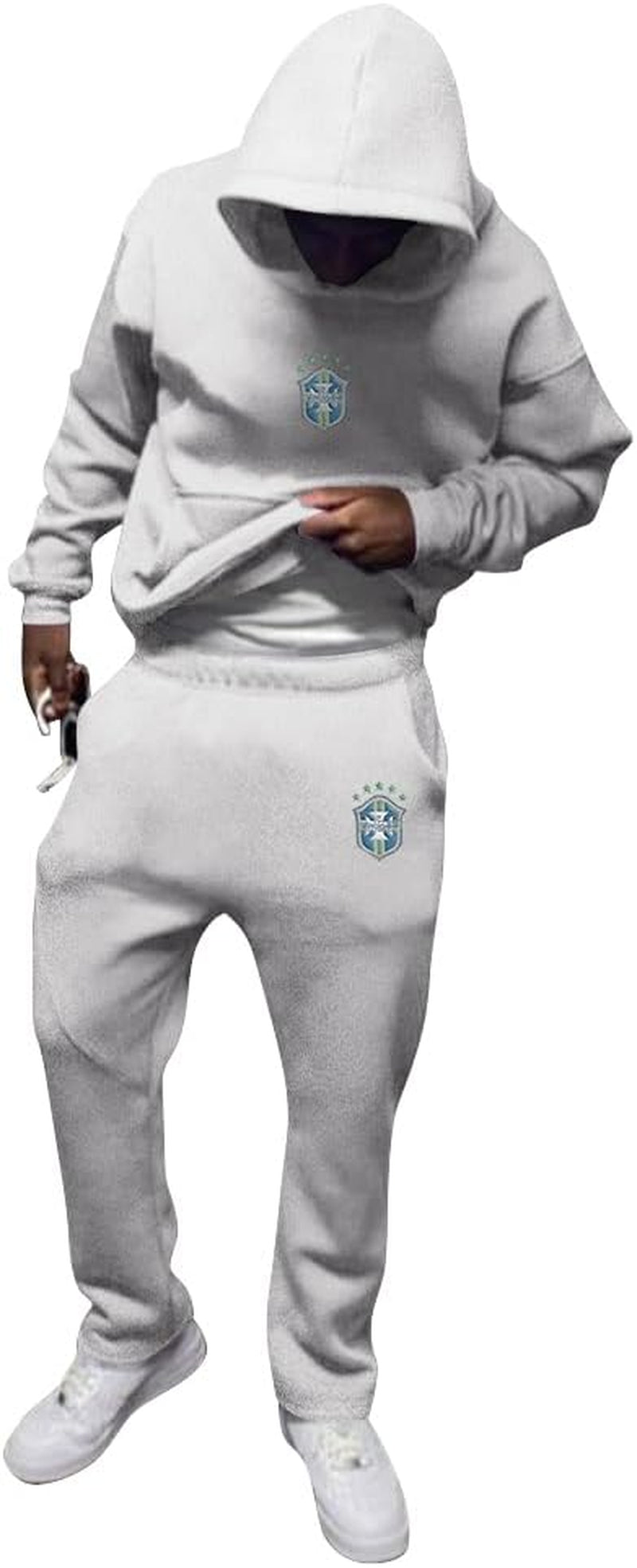 Herren Tracksuit 2 Piece Unisex Damen Trainingsanzug Y2K Hip Hop Streetwear Hoodie Sportanzug Sporthose Buchstaben Druck Lose Sweatshirt